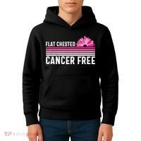 Flat Chested Cancer Free Flower Breast Caner Kids Hoodie thumb 4