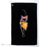Funny Childless Cat Lady With Trump Hair Vote Kamala 2024 Golf Towel thumb 0
