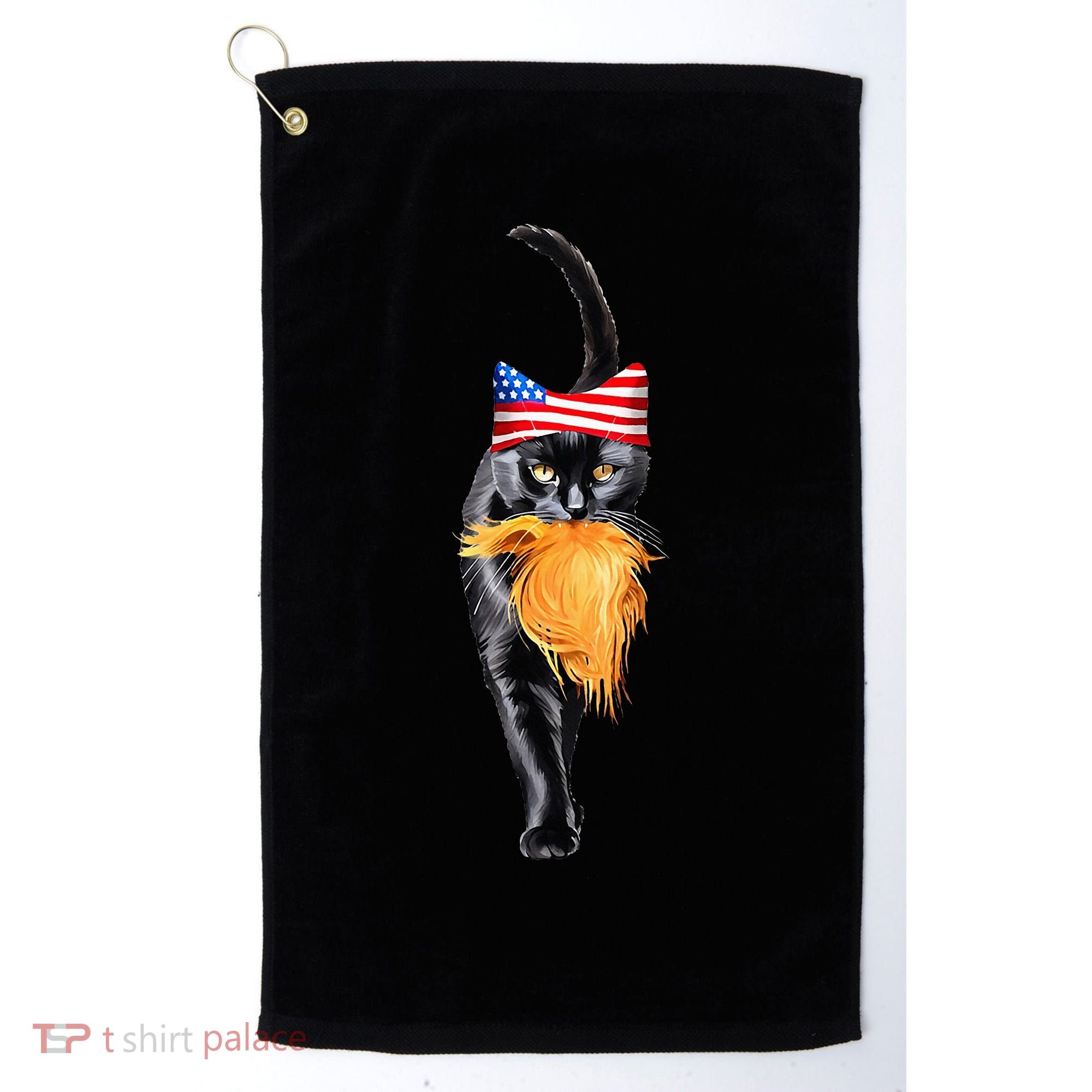 Funny Childless Cat Lady With Trump Hair Vote Kamala 2024 Golf Towel