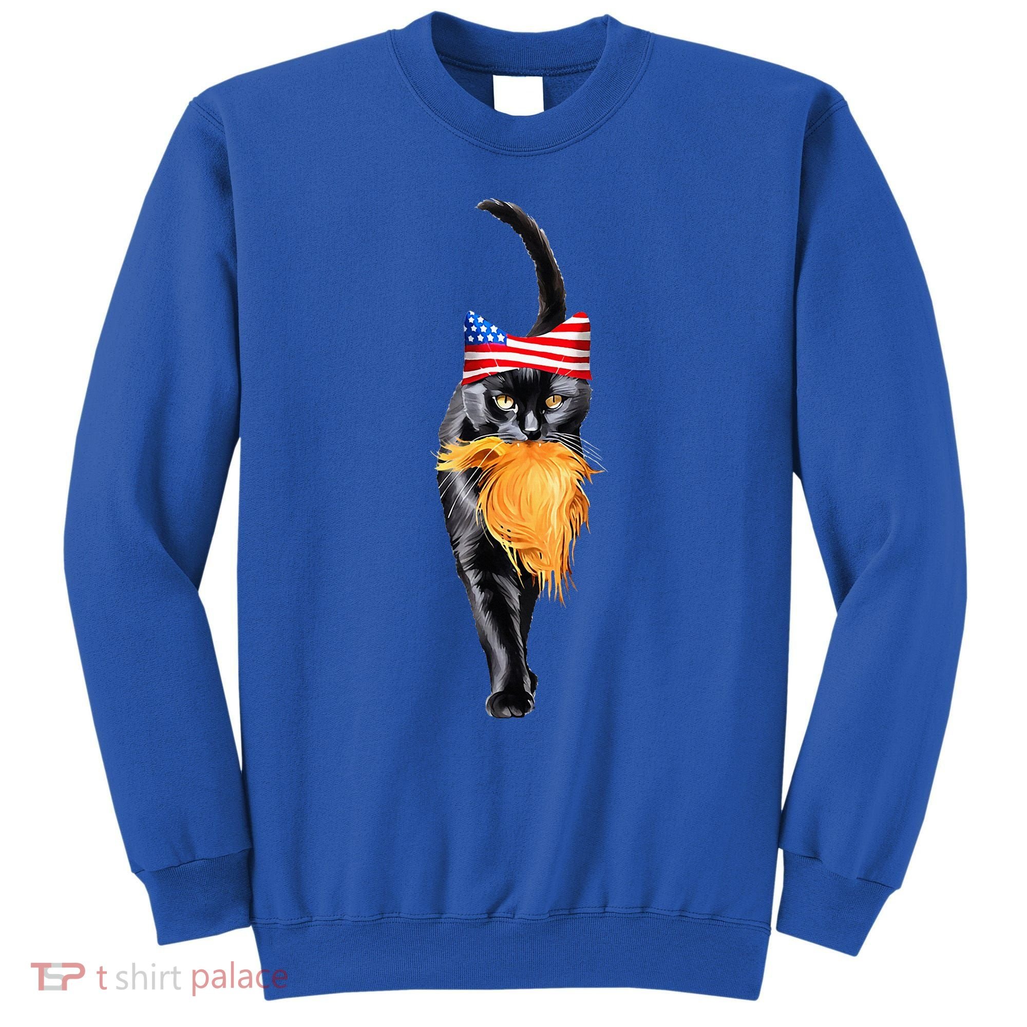 Funny Childless Cat Lady With Trump Hair Vote Kamala 2024 Sweatshirt