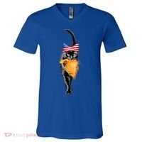 Funny Childless Cat Lady With Trump Hair Vote Kamala 2024 V-Neck T-Shirt thumb 0