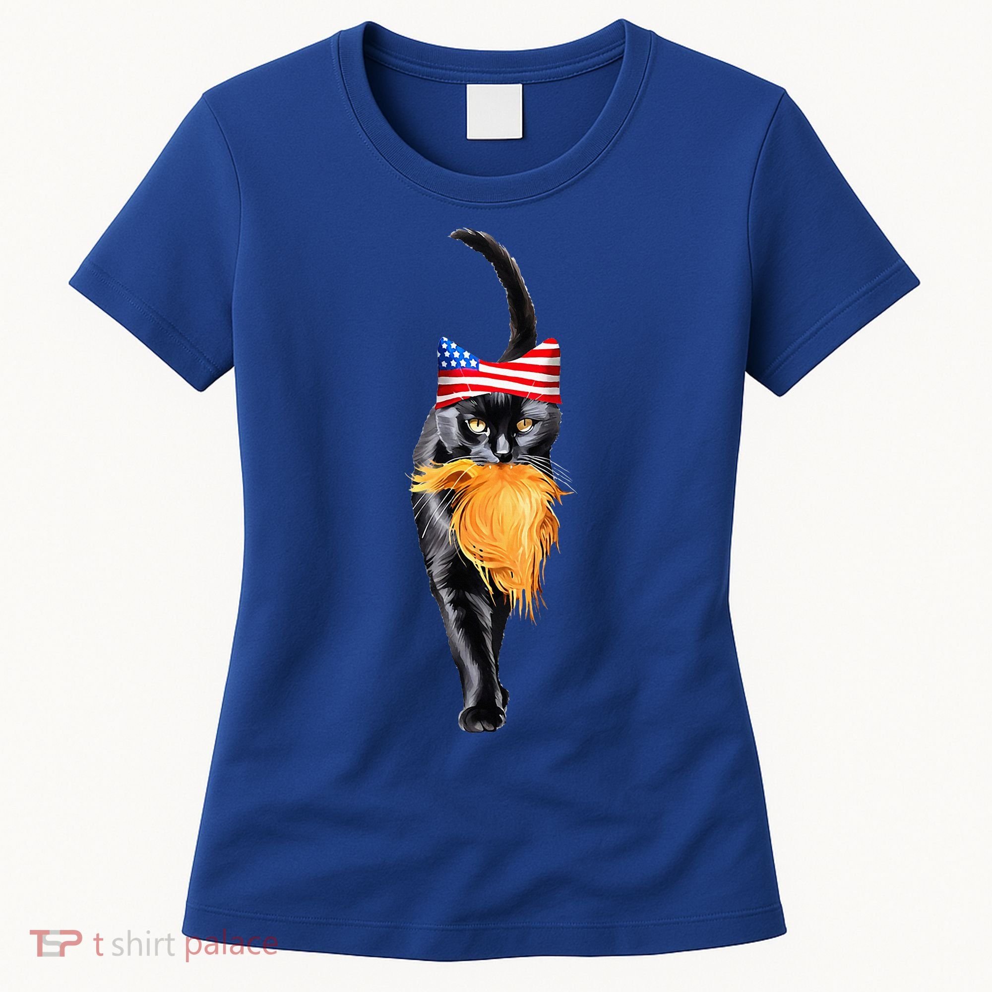Funny Childless Cat Lady With Trump Hair Vote Kamala 2024 Women's T-Shirt
