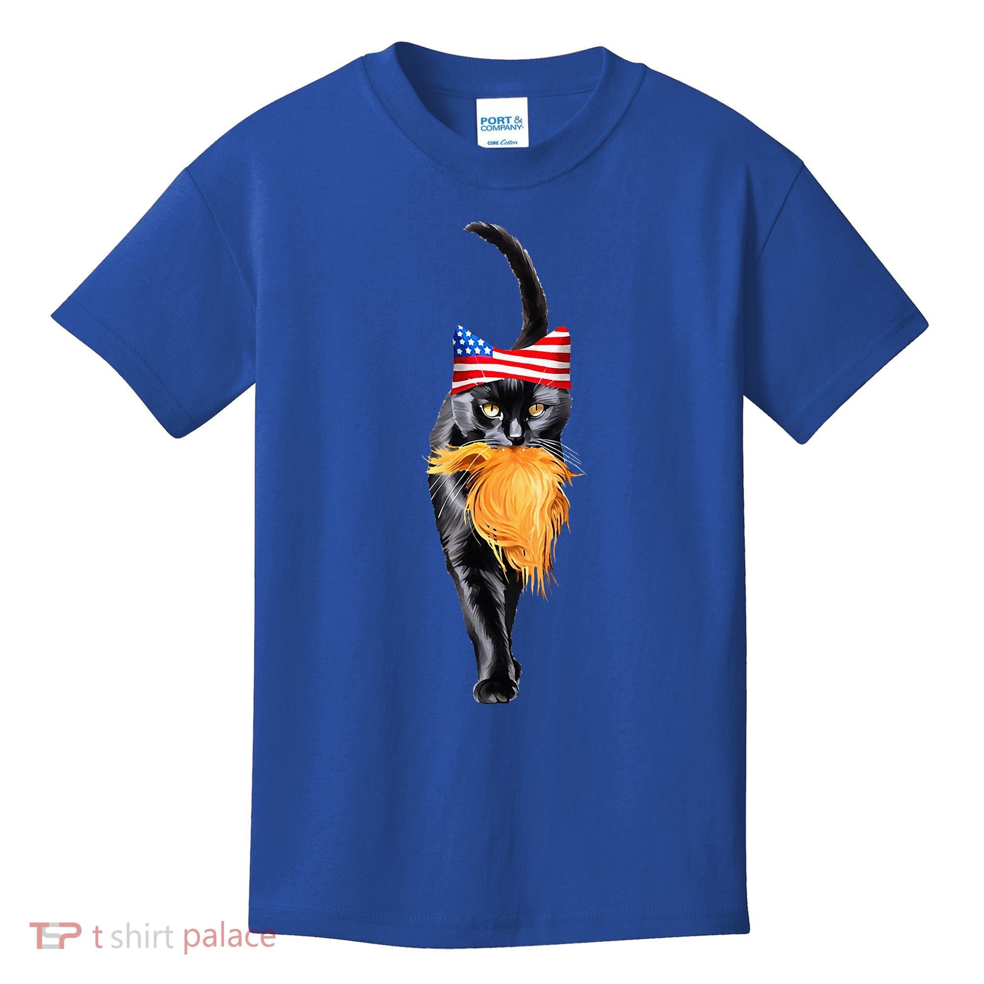 Funny Childless Cat Lady With Trump Hair Vote Kamala 2024 Kids T-Shirt