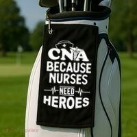 Fun Cute Cna Certified Nursing Assistant Nurses Need Heros Great Gift Golf Towel thumb 2