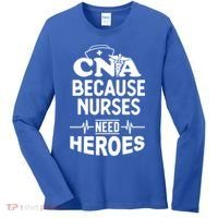 Fun Cute Cna Certified Nursing Assistant Nurses Need Heros Great Gift Women's Long Sleeve Shirt thumb 0