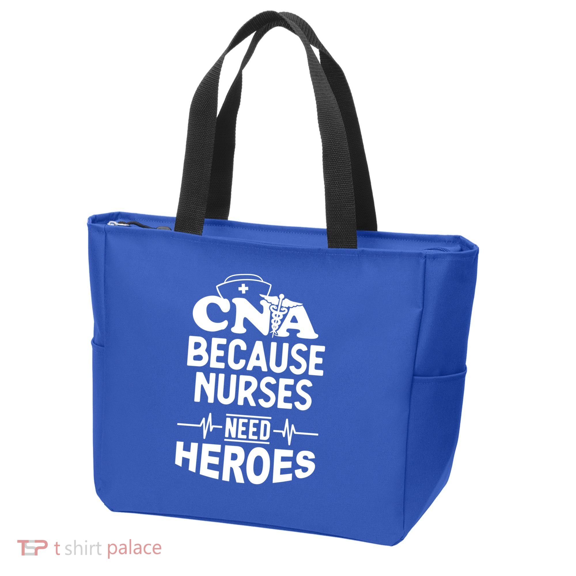 Fun Cute Cna Certified Nursing Assistant Nurses Need Heros Great Gift Tote Bag