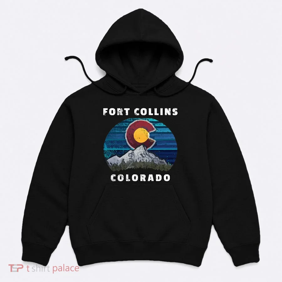 Fort Collins Colorado Flag Mountain Hoodie