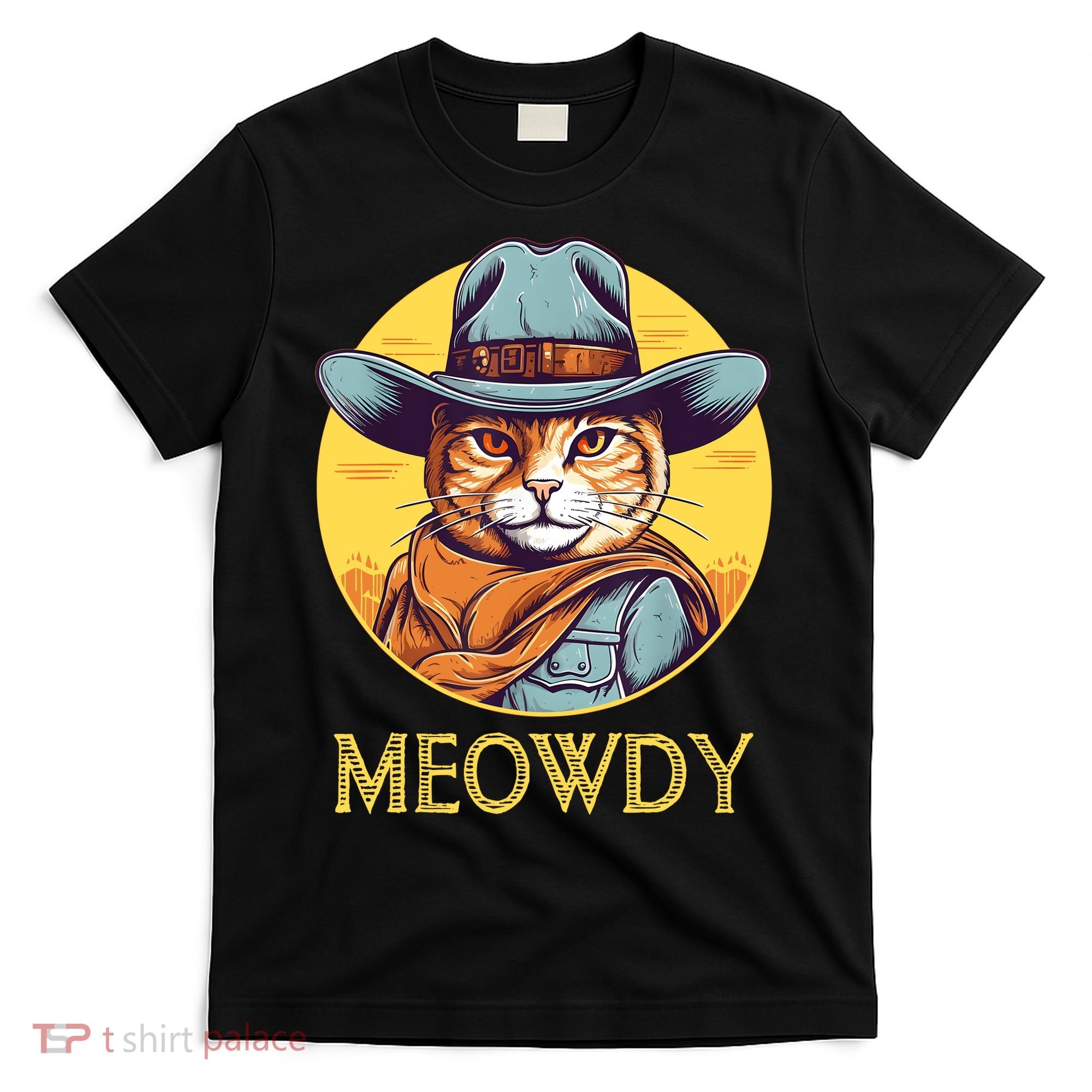 Funny Cat Cowboy Cowgirl Meow Howdy Meowdy T-Shirt