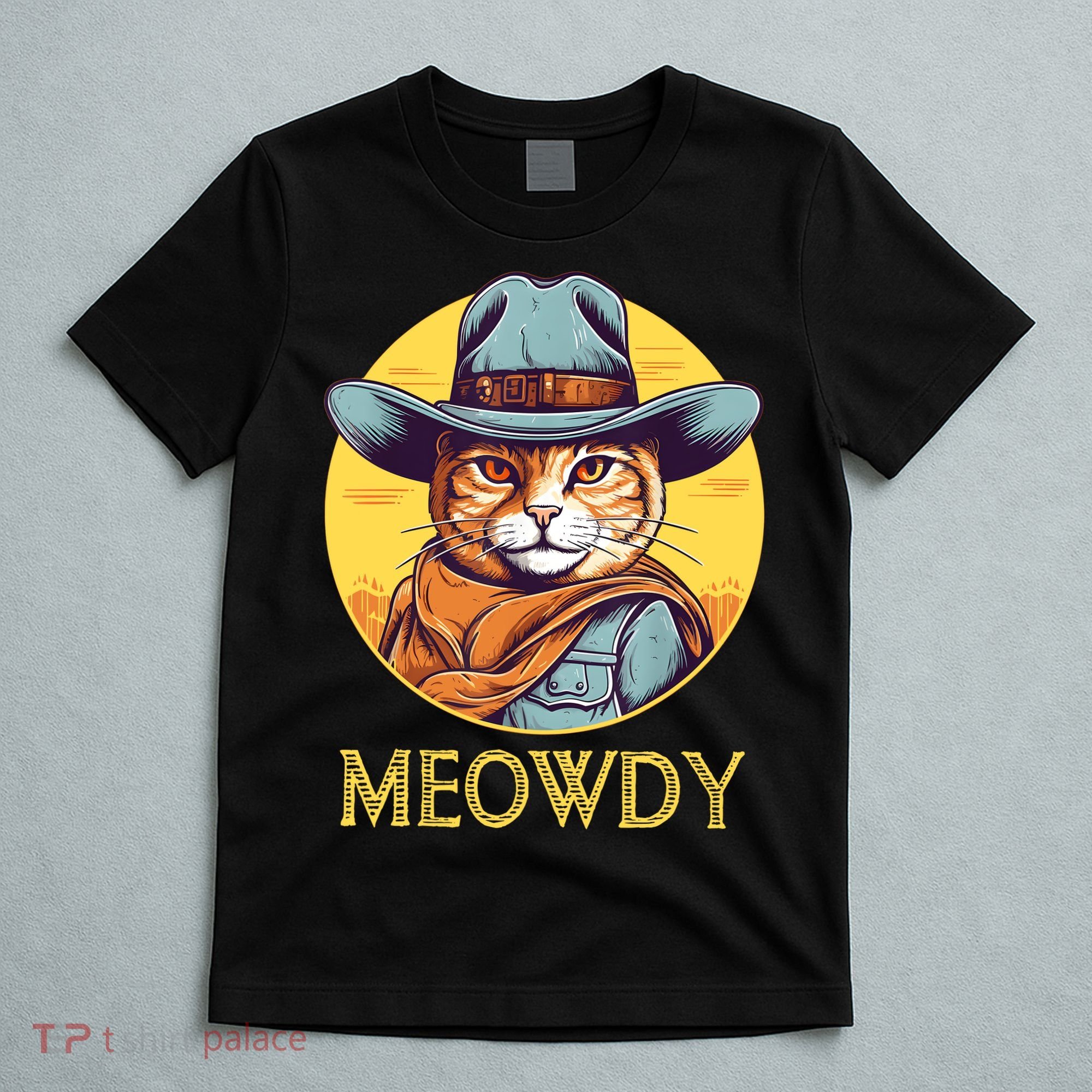 Funny Cat Cowboy Cowgirl Meow Howdy Meowdy T-Shirt