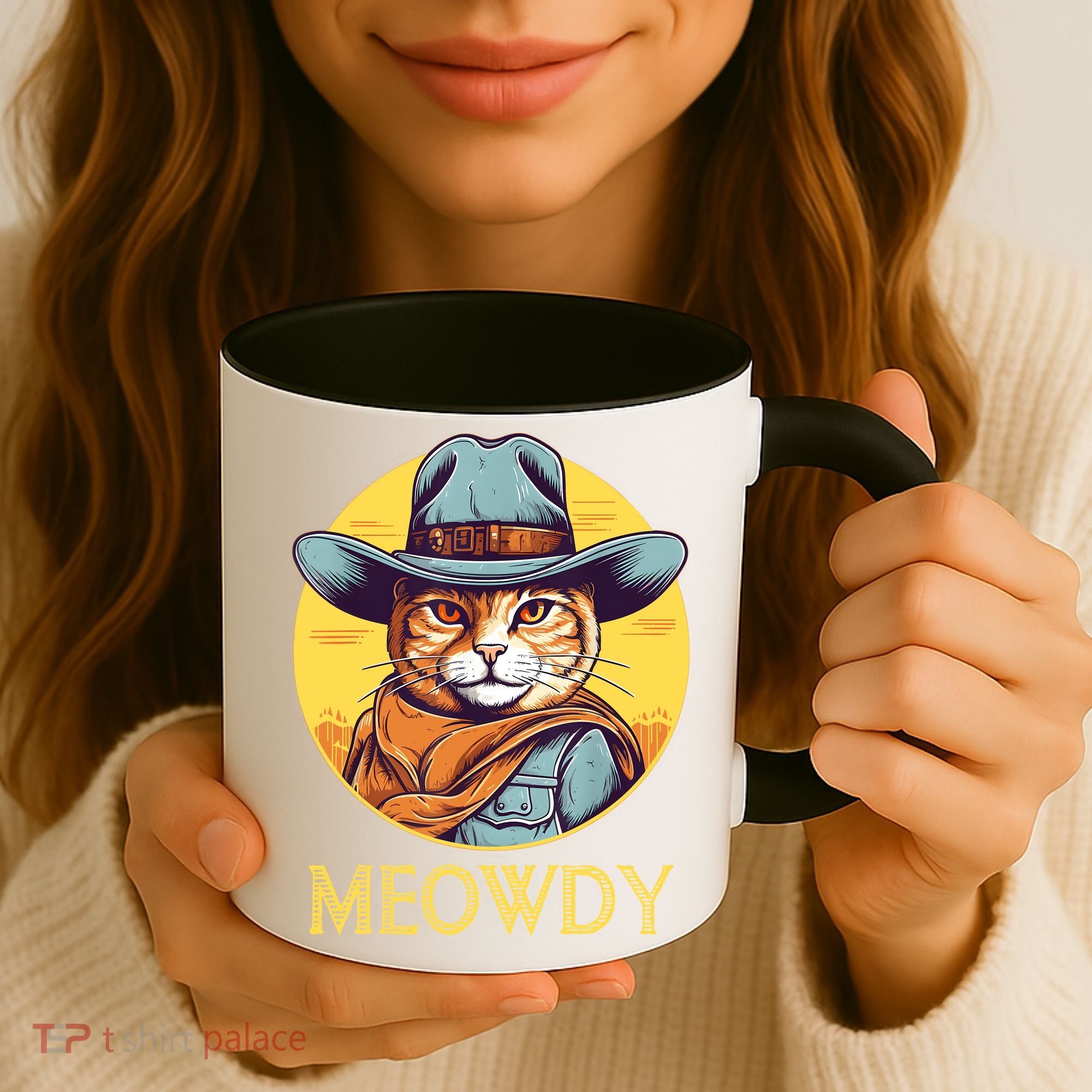 Funny Cat Cowboy Cowgirl Meow Howdy Meowdy Coffee Mug