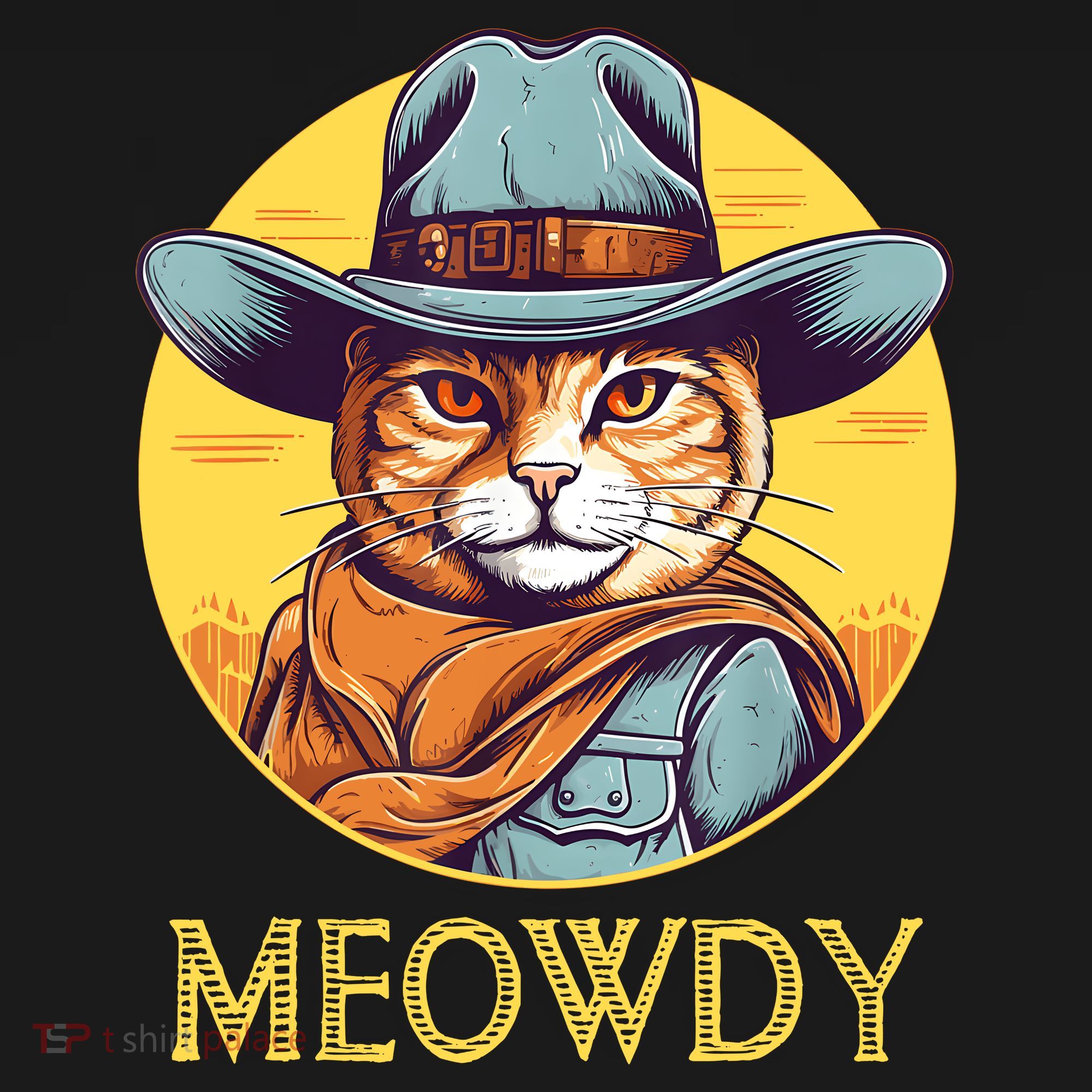 Funny Cat Cowboy Cowgirl Meow Howdy Meowdy Polo