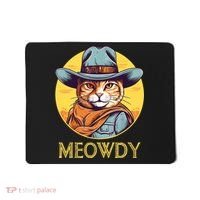 Funny Cat Cowboy Cowgirl Meow Howdy Meowdy Mousepad thumb 0