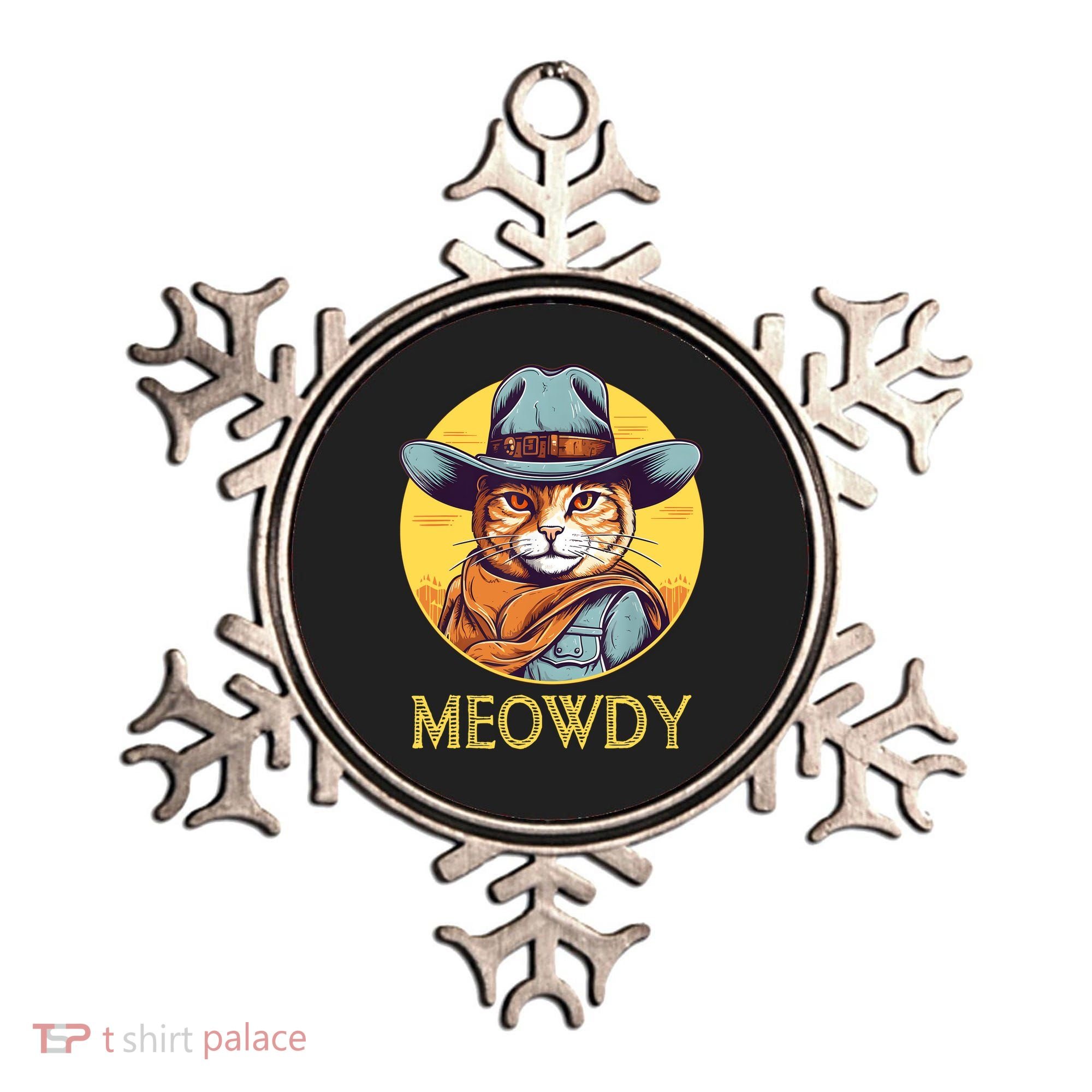 Funny Cat Cowboy Cowgirl Meow Howdy Meowdy Ornament
