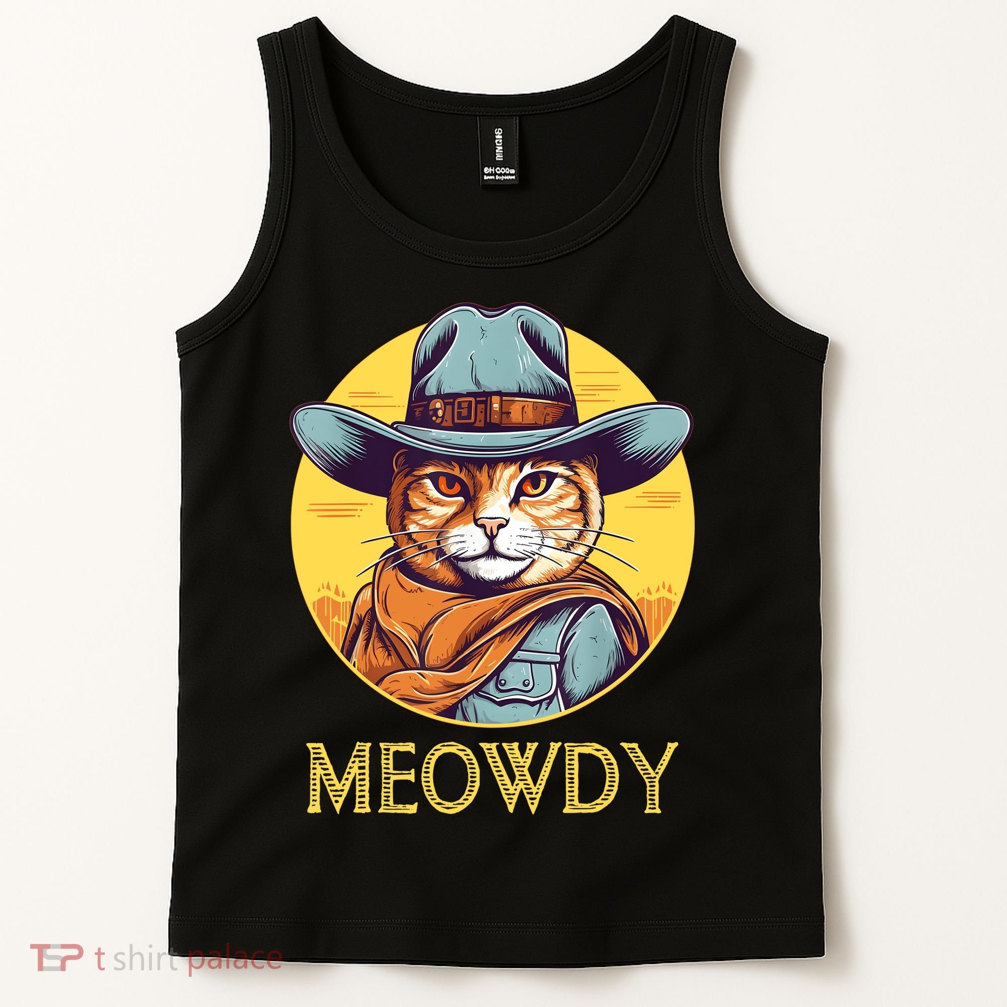 Funny Cat Cowboy Cowgirl Meow Howdy Meowdy Tank Top