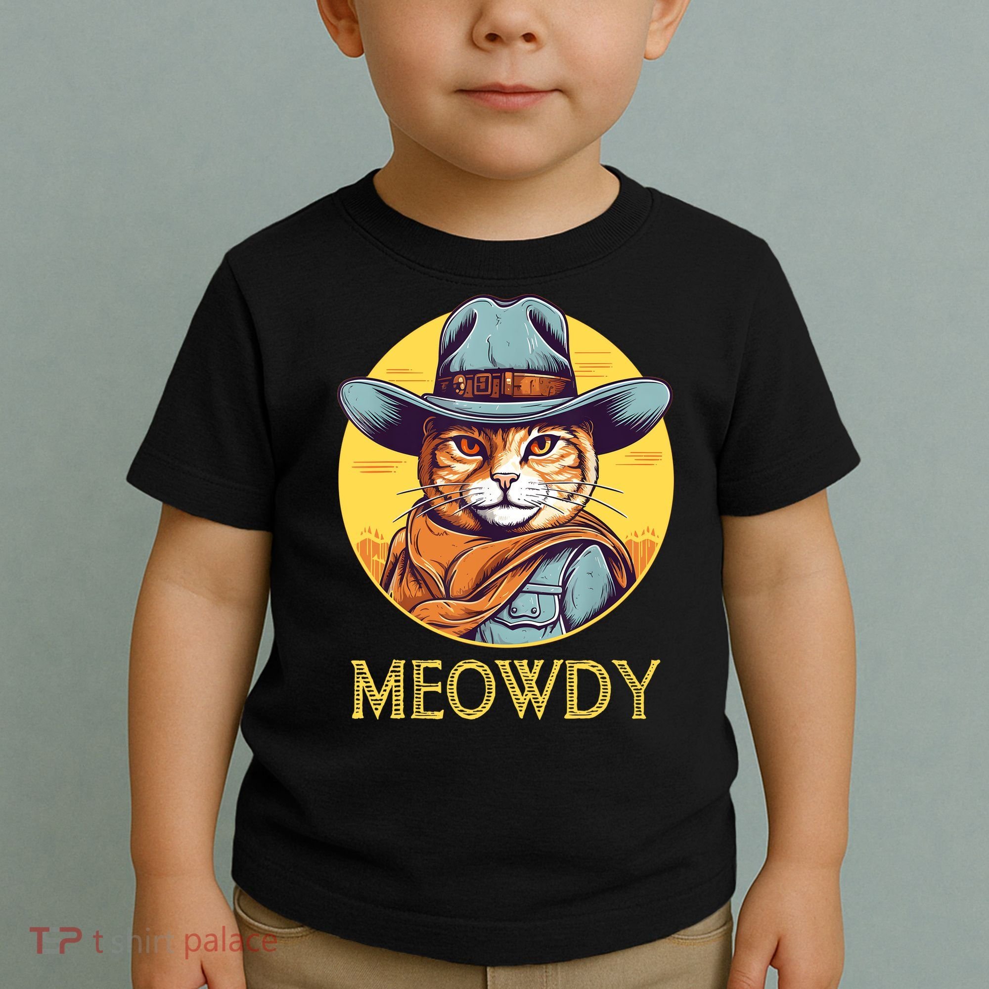 Funny Cat Cowboy Cowgirl Meow Howdy Meowdy Toddler T-Shirt