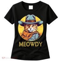 Funny Cat Cowboy Cowgirl Meow Howdy Meowdy Women's T-Shirt thumb 0