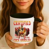 Funny Certified Cock Handler Funny Oddly Specific Meme Coffee Mug thumb 3