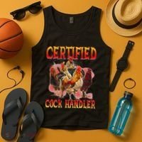 Funny Certified Cock Handler Funny Oddly Specific Meme Tank Top thumb 4