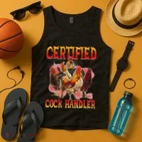 Funny Certified Cock Handler Funny Oddly Specific Meme Tank Top thumb 4