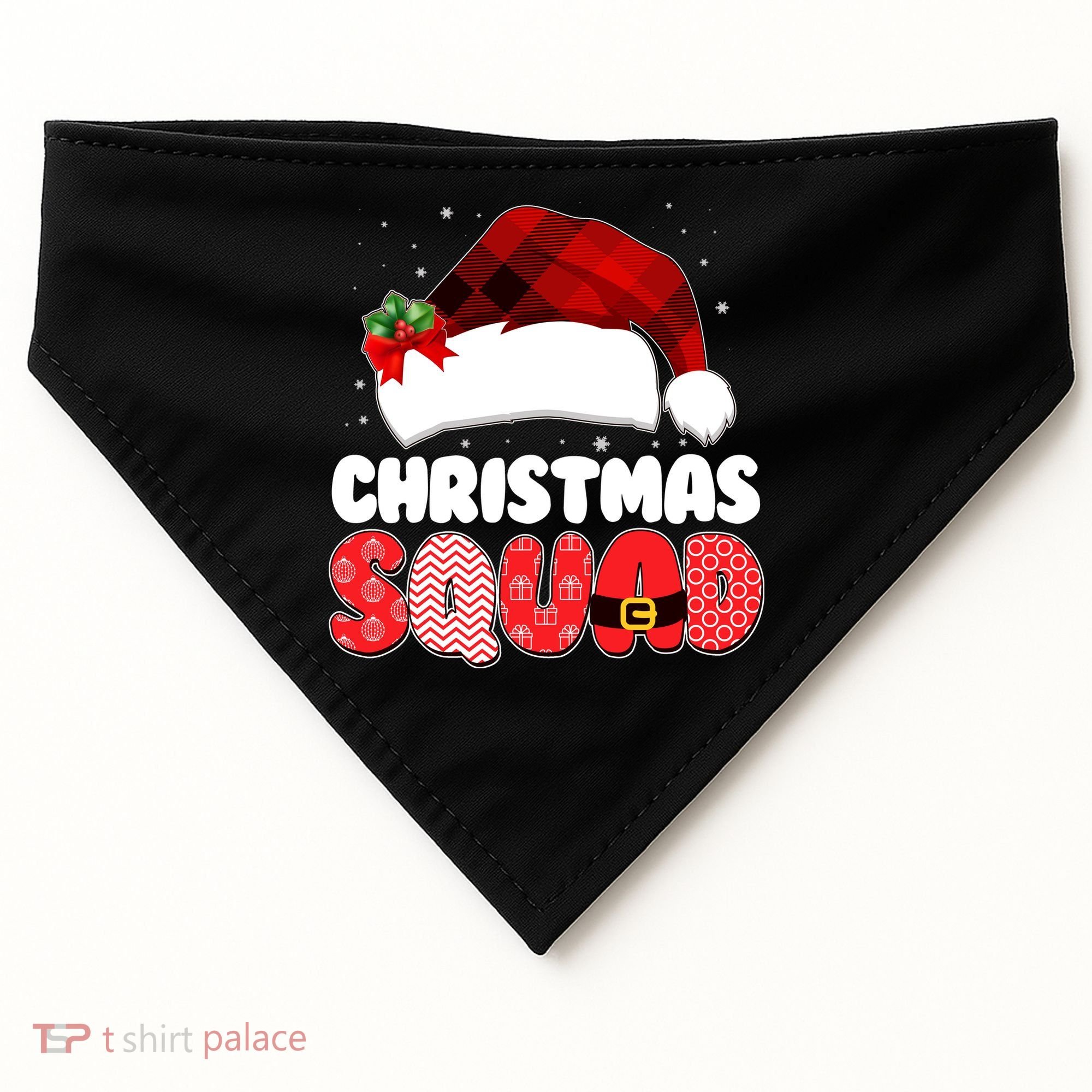 Funny Cute Christmas Squad Matching Shirts USA-Made Doggie Bandana