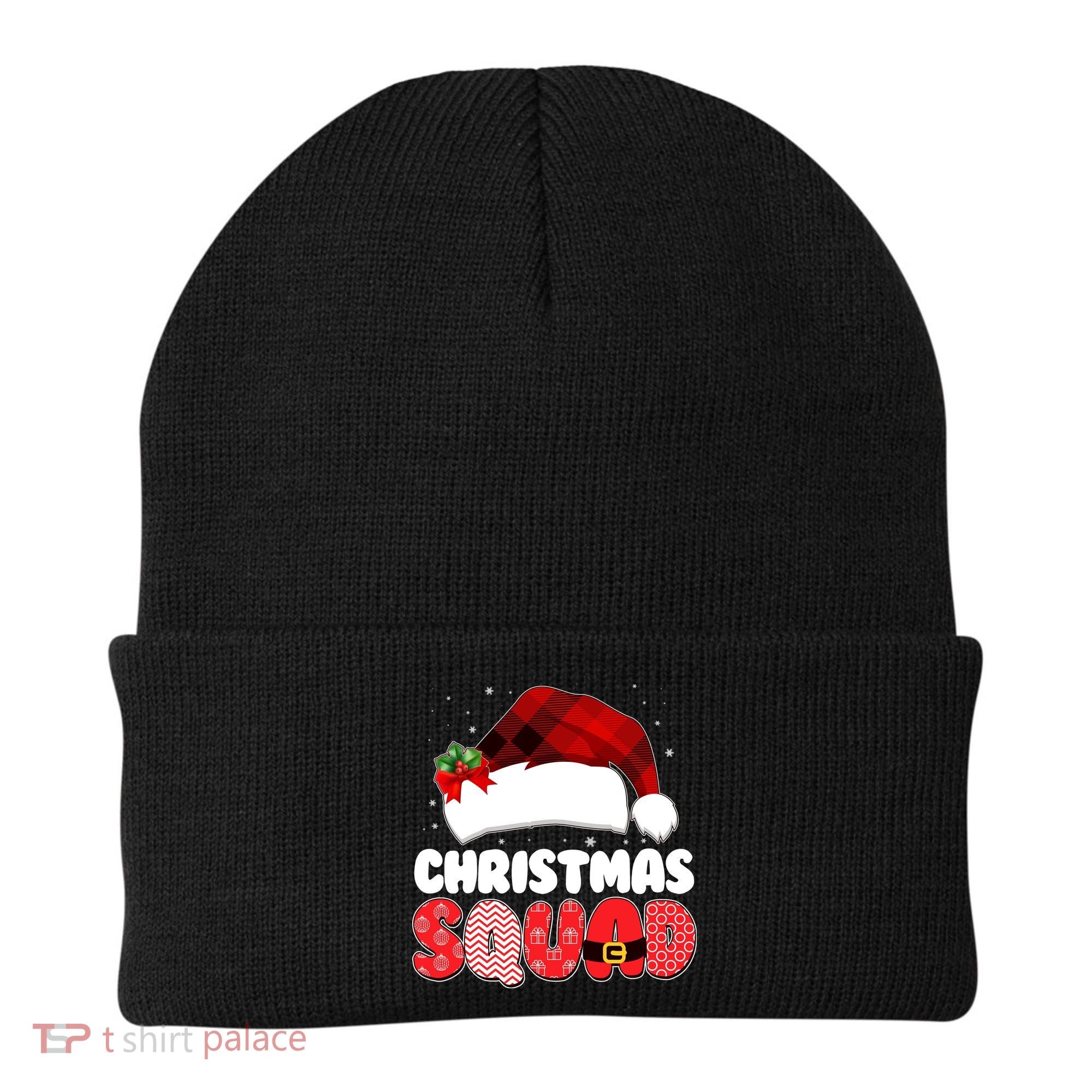 Funny Cute Christmas Squad Matching Shirts Beanie