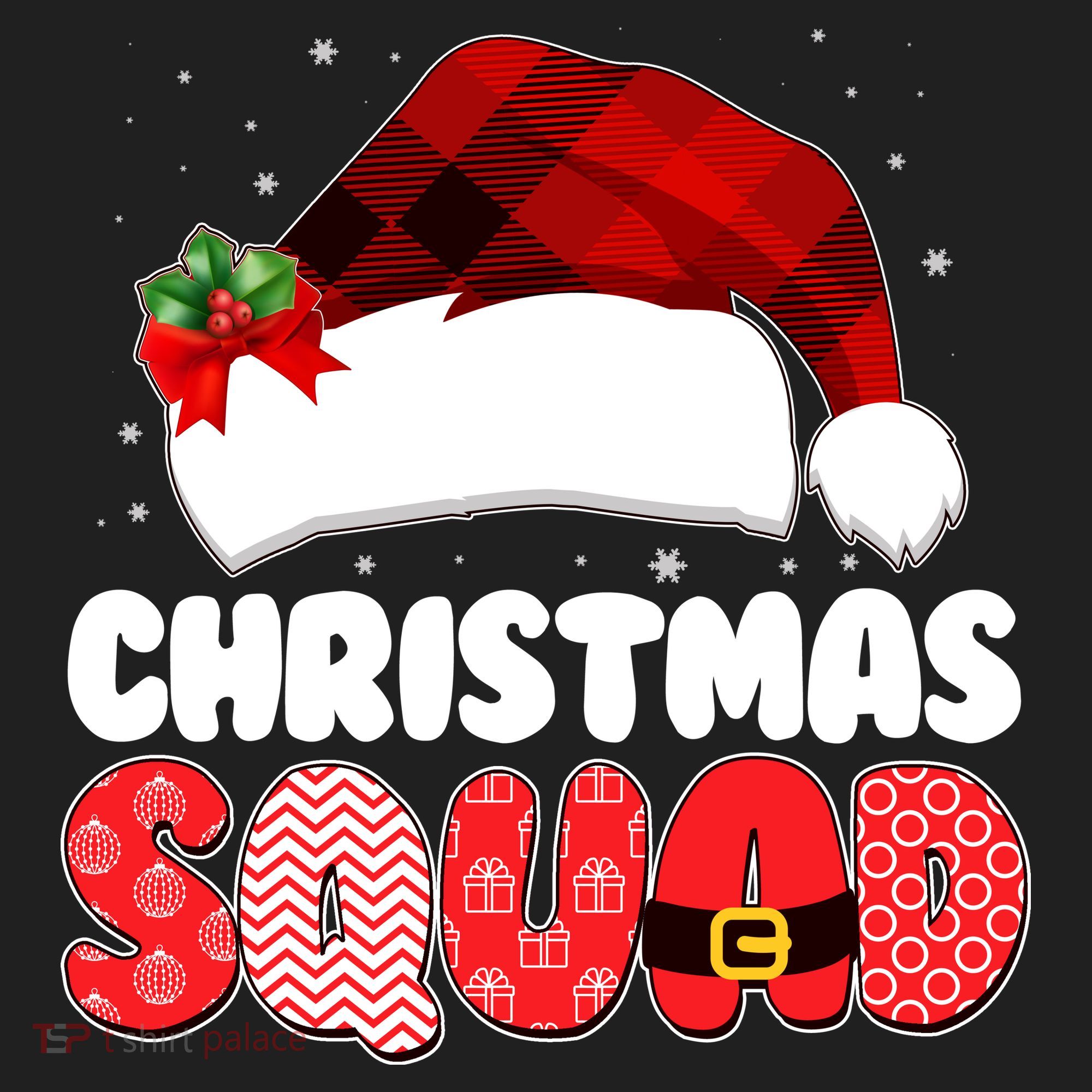 Funny Cute Christmas Squad Matching Shirts Beanie