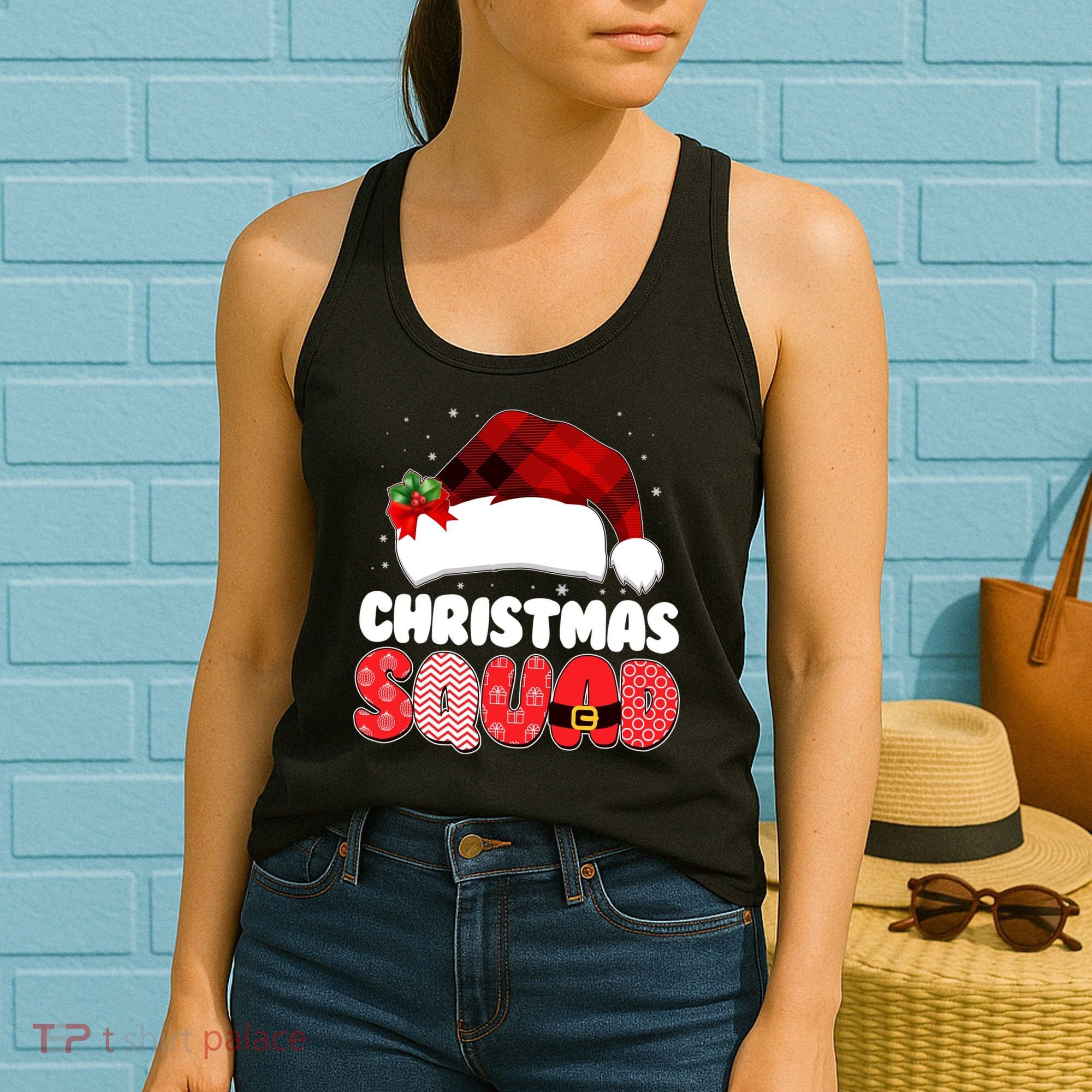 Funny Cute Christmas Squad Matching Shirts Women's Tank Top