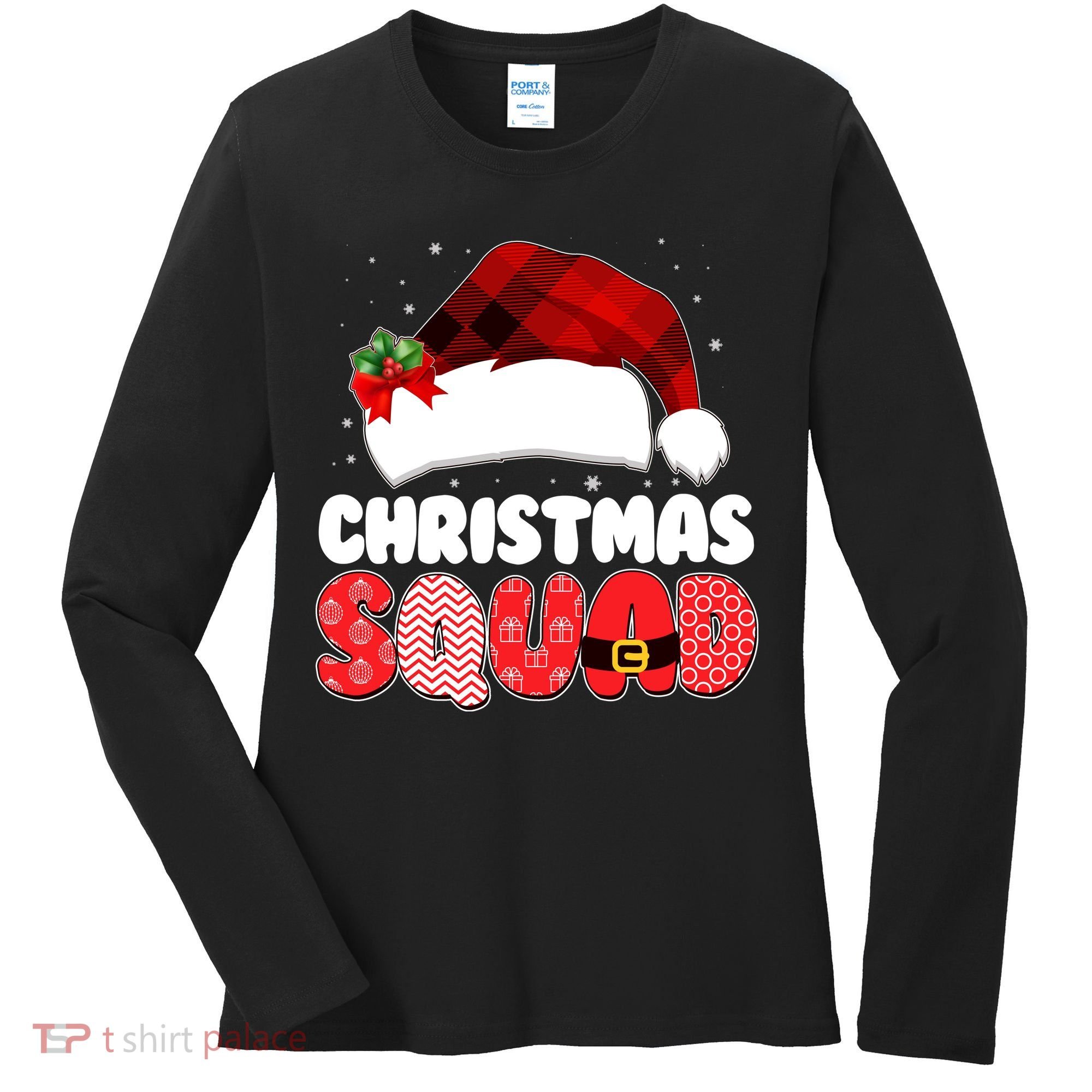 Funny Cute Christmas Squad Matching Shirts Women's Long Sleeve Shirt