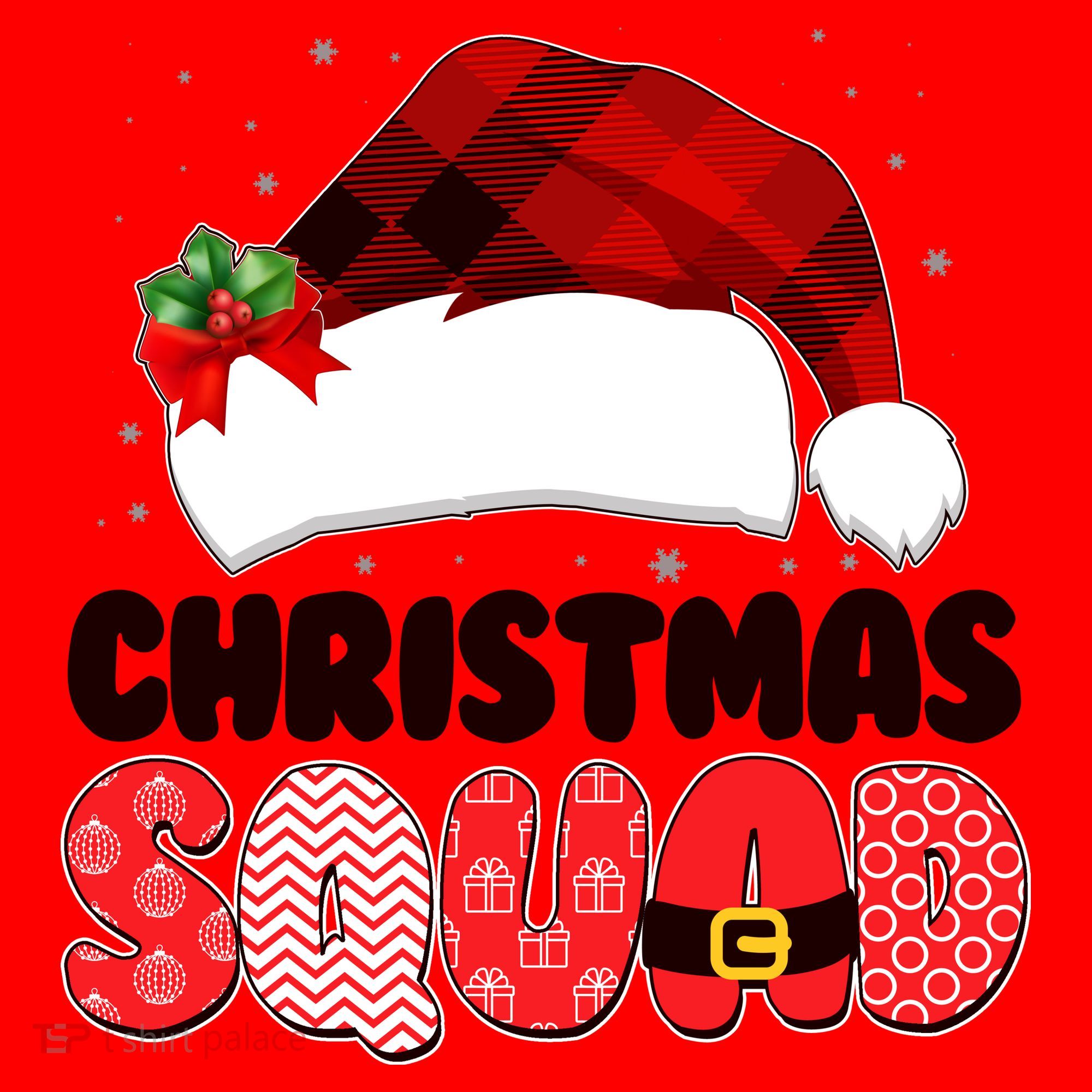 Funny Cute Christmas Squad Matching Shirts Santa Hat