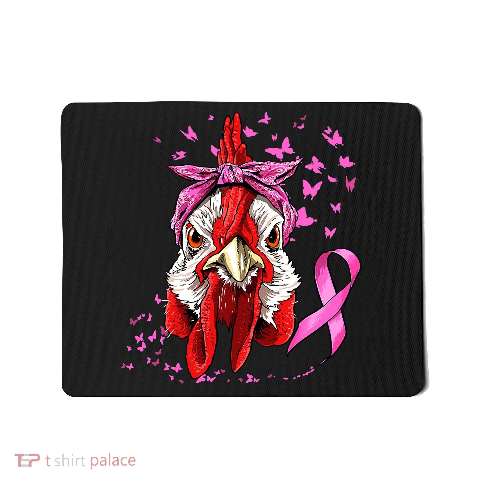 Funny Chicken Chick Breast Cancer Awareness Pink Ribbon Mousepad