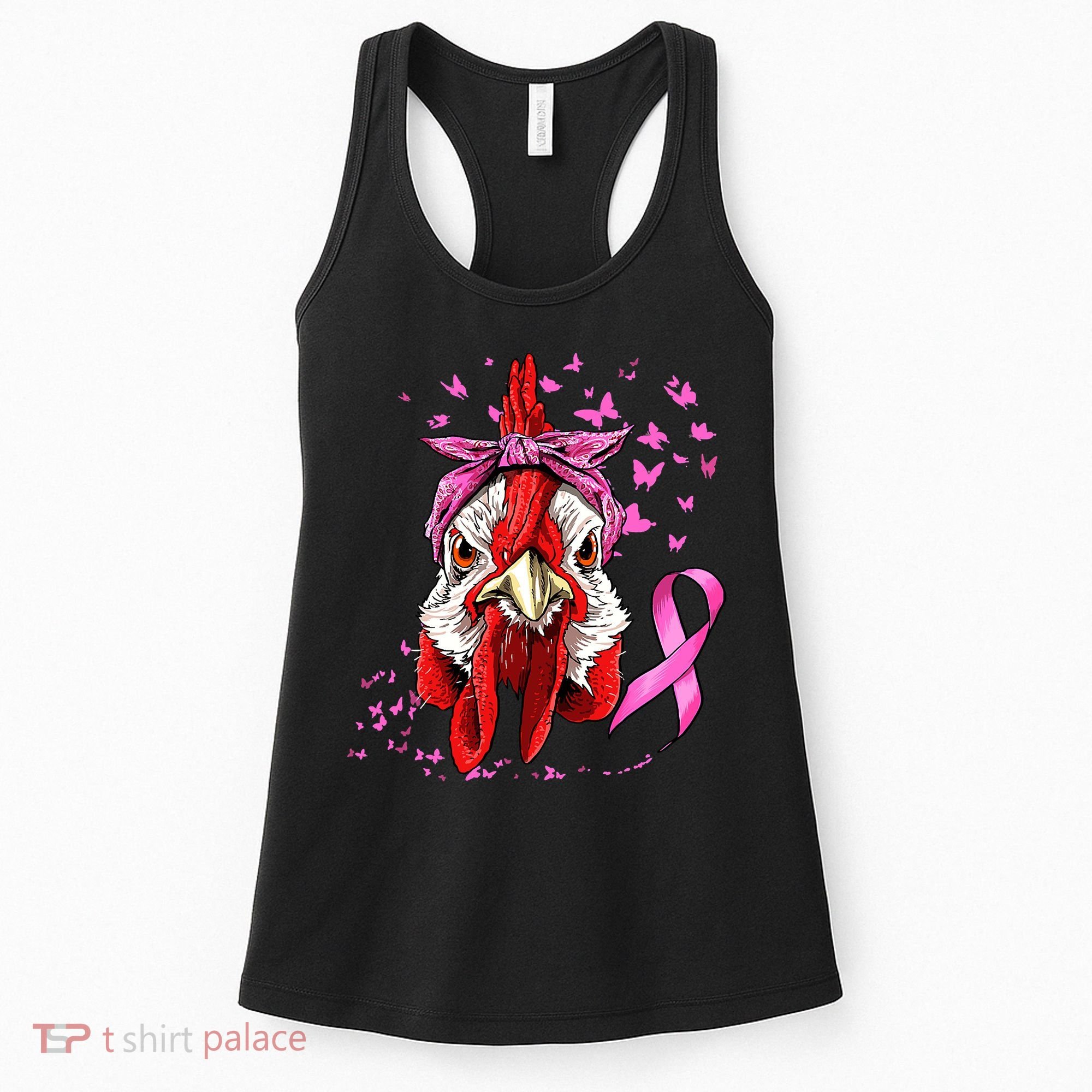 Funny Chicken Chick Breast Cancer Awareness Pink Ribbon Women's Tank Top