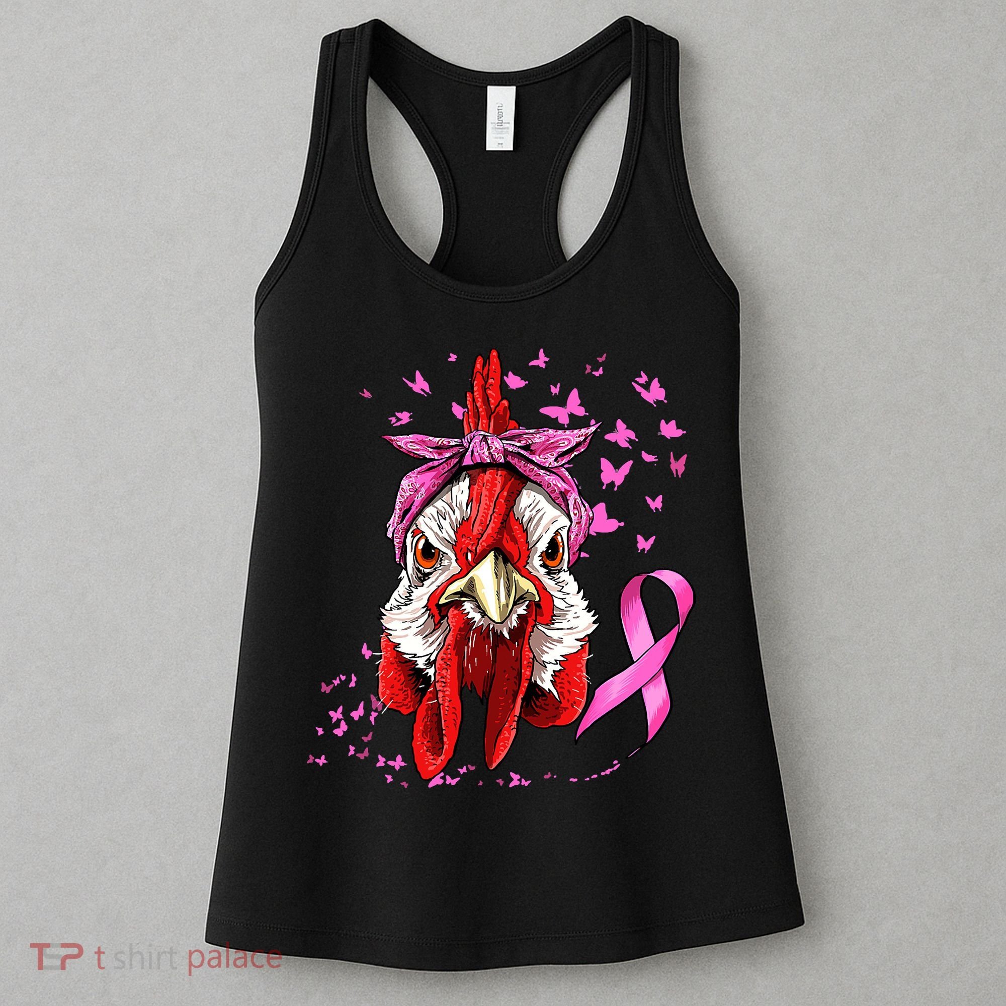 Funny Chicken Chick Breast Cancer Awareness Pink Ribbon Women's Tank Top