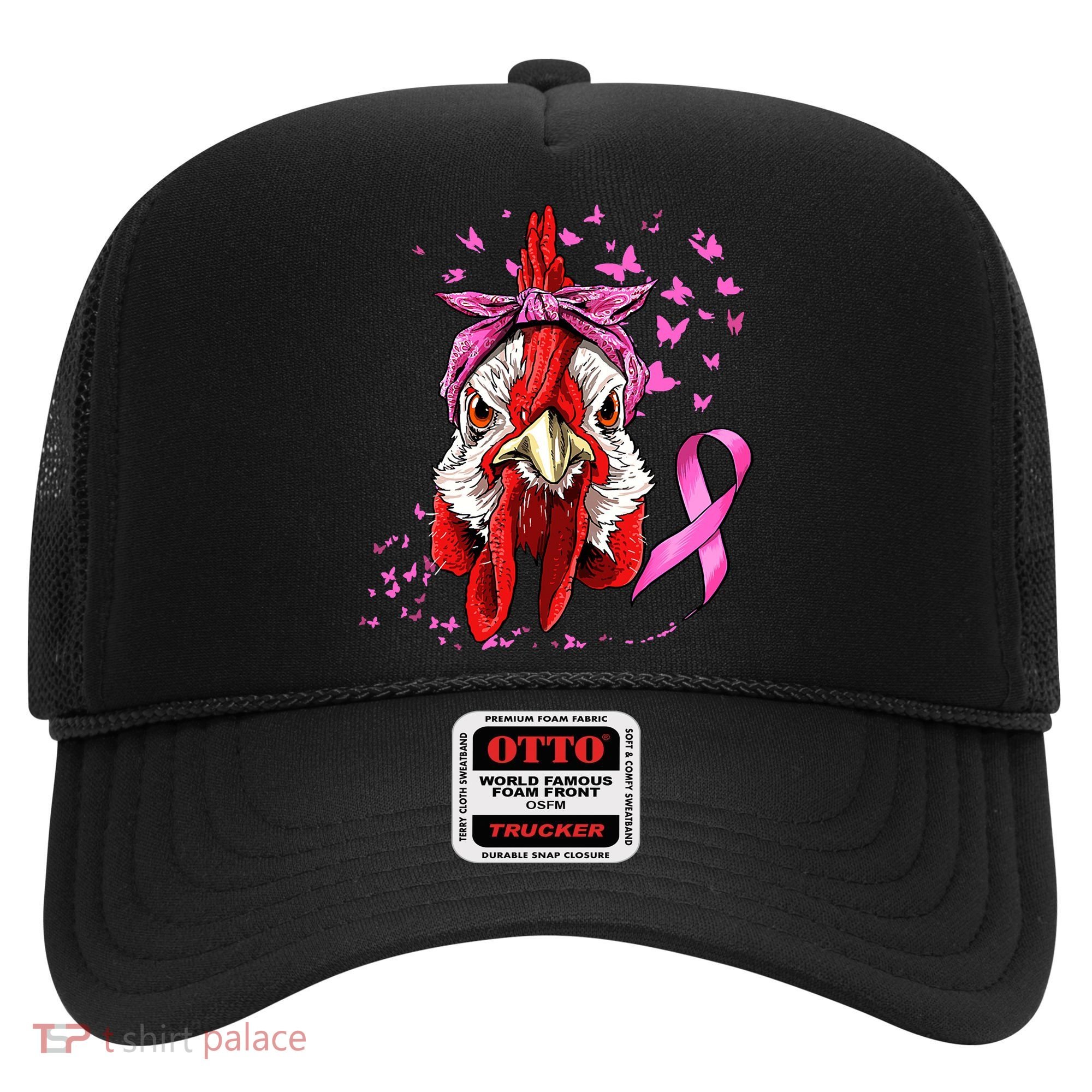 Funny Chicken Chick Breast Cancer Awareness Pink Ribbon Hat