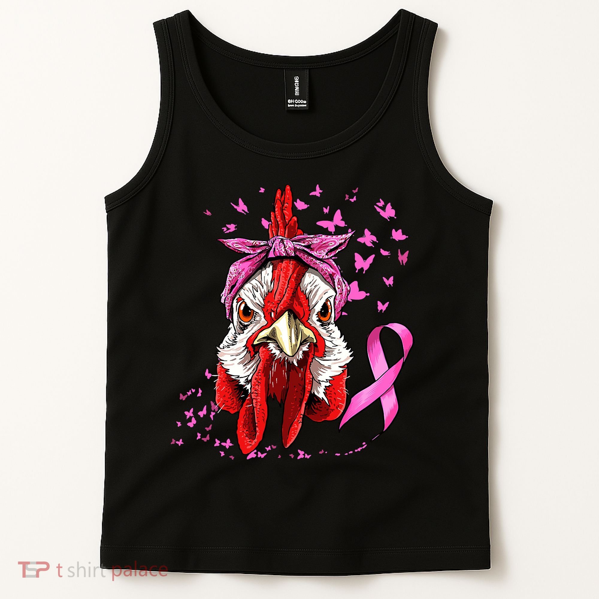 Funny Chicken Chick Breast Cancer Awareness Pink Ribbon Tank Top