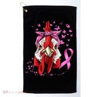 Funny Chicken Chick Breast Cancer Awareness Pink Ribbon Golf Towel thumb 0