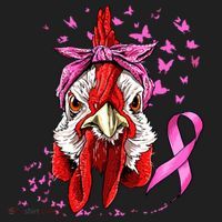 Funny Chicken Chick Breast Cancer Awareness Pink Ribbon Golf Towel thumb 3