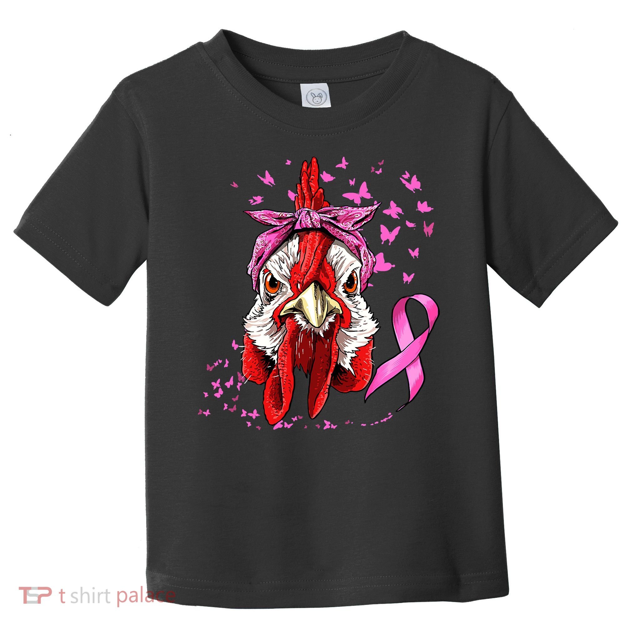 Funny Chicken Chick Breast Cancer Awareness Pink Ribbon Toddler T-Shirt