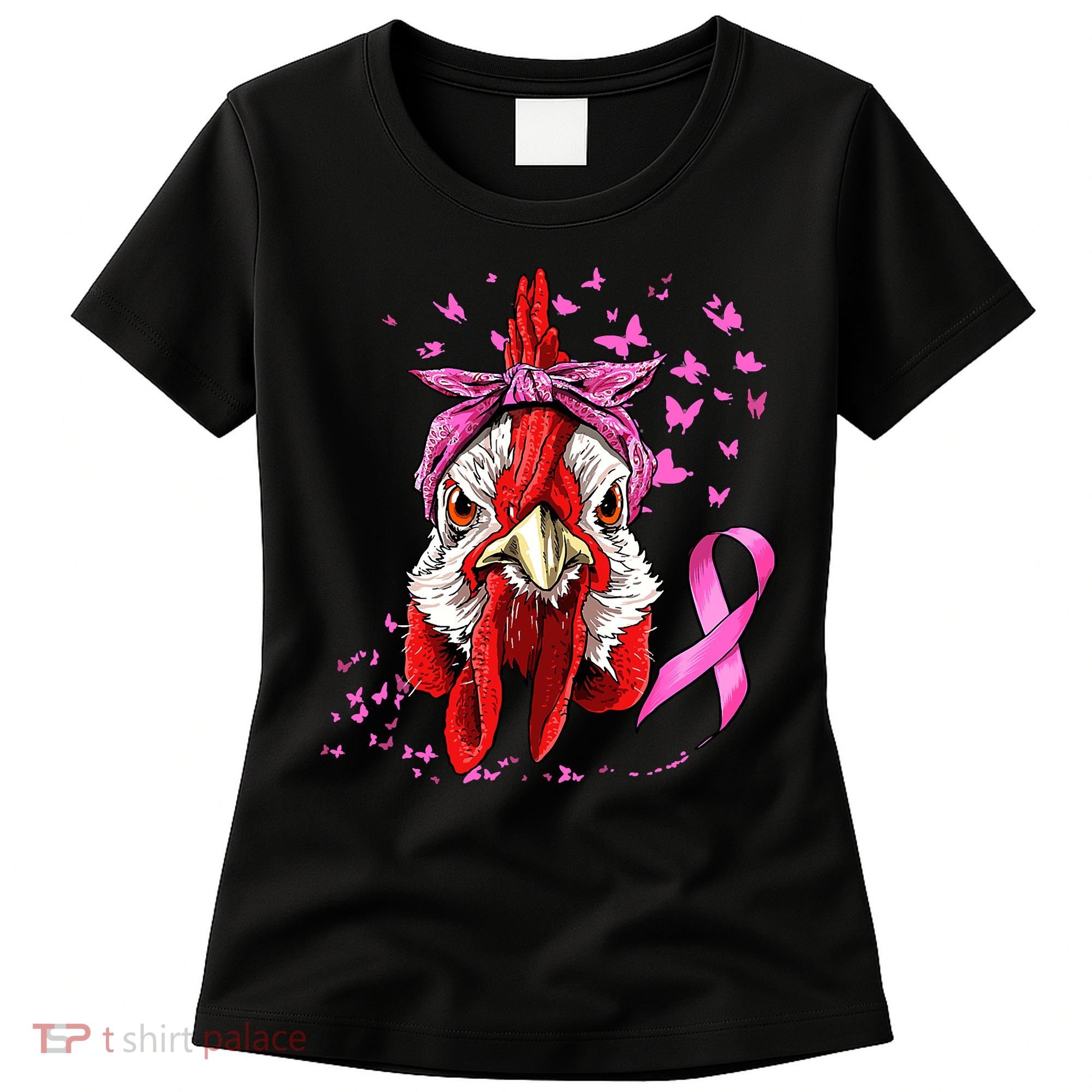 Funny Chicken Chick Breast Cancer Awareness Pink Ribbon Women's T-Shirt