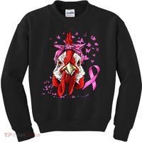 Funny Chicken Chick Breast Cancer Awareness Pink Ribbon Kids Sweatshirt thumb 0