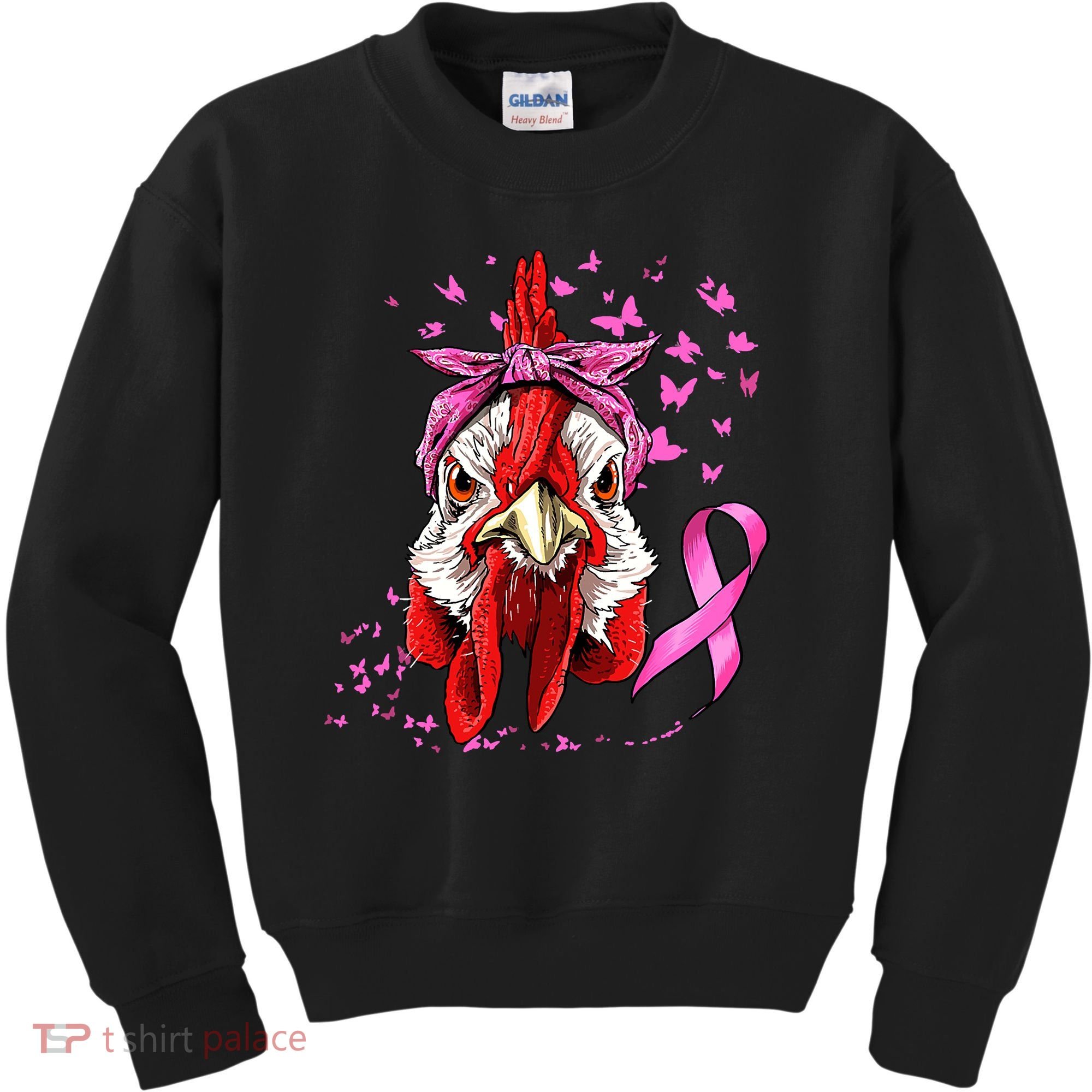 Funny Chicken Chick Breast Cancer Awareness Pink Ribbon Kids Sweatshirt