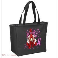 Funny Chicken Chick Breast Cancer Awareness Pink Ribbon Tote Bag thumb 2