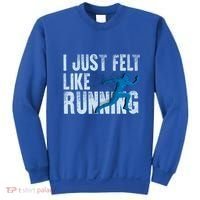 Funny Cross Country Gift I Just Felt Like Running Meaningful Gift Sweatshirt thumb 0