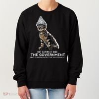 Funny Conspiracy Cat Tin Foil Hat Government Gift Women's Sweatshirt thumb 0