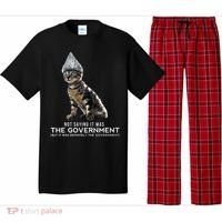 Funny Conspiracy Cat Tin Foil Hat Government Gift Pajama Set thumb 0