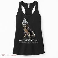Funny Conspiracy Cat Tin Foil Hat Government Gift Women's Tank Top thumb 0