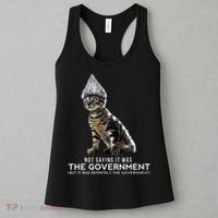 Funny Conspiracy Cat Tin Foil Hat Government Gift Women's Tank Top thumb 3