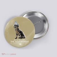 Funny Conspiracy Cat Tin Foil Hat Government Gift Button thumb 0