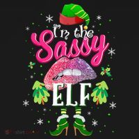 Funny Christmas Clothing I'm The Sassy Elf Tee Xmas Boys Ornament thumb 1