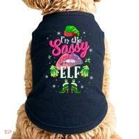 Funny Christmas Clothing I'm The Sassy Elf Tee Xmas Boys Doggie Tank thumb 0