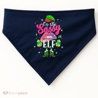 Funny Christmas Clothing I'm The Sassy Elf Tee Xmas Boys USA-Made Doggie Bandana thumb 0